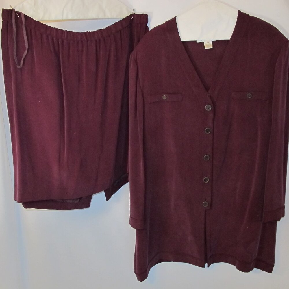 Jones New York Dress sueded silk purple skirt and top 18P
